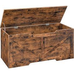 HOOBRO Kumodes, soliņš ar glabāšanas vietu, rotaļlietu kaste ar vāku, kumodes soliņš, glabāšanas kaste, 2 rindas, 110 cm, izturīgs, stabils, bērniem, priekšnamam, viesistabai, tumši brūns EBF772CW01