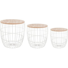 Atmosphera Createur D'interieur Atmosphera 3 galdiņu un glabāšanas kastu komplekts- skandināvu stilā- krāsa BALTA