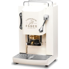 FABER COFFEE MACHINES | Modelis Pro Deluxe | Kafijas pagatavošanas automāts 44 mm ESE spilventiņiem | Chrome Finish | Pure Brass Pad Press Pure White