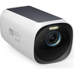 eufy Security eufyCam 3, āra novērošanas kamera, 4K bezvadu solārā novērošanas kamera ar sejas noteikšanas funkciju K.I., krāsaina nakts redzamība, bezmaksas lietošana, novērošanas kamera Solar