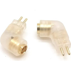1 pāra DIY MMCX uz 0,78 mm 2-pin adapteris austiņu savienotāja 0,78 mm uz MMCX austiņu audio interfeisa rezerves pārneses savienotājs (caurspīdīgs izliekts)