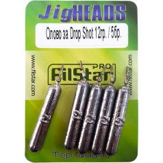 PRO FILSTAR Drop Shot Lead Set 5 Pieces 12 g - Dropshot Lead - Makšķerēšanas atsvaru komplekts ar šarnīriem - Makšķerēšanas atsvari - Jig Heads - Makšķerēšanas svins - Makšķerēšanas komplekts - Makšķerēšanas atsvari - Bullet Lead - M