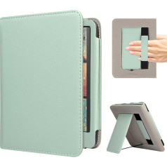 RSAquar Hülle für 7-Zoll Kindle Colorsoft Signature Edition und All-New Kindle Paperwhite (2024 Release), Vollschutz-Hülle mit Auto Sleep/Wake, Handriemen und faltbarem Ständer - Agave Grün