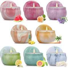 Aromatizētas sveces Dāvanas sievietēm 8 sveču iepakojums Mājas aromātiskās aromterapijas stresa mazināšanai sojas vaska sveces vannai Joga sievietēm Dzimšanas dienas dāvanas Vaniļa