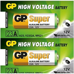 HS dvīņu iepakojums - GP23AE A23 12V sārmu baterijas