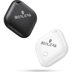 Benlera Smart Tag Key Finder saderīgs ar Apple Kur ir? (tikai iOS), čemodāna meklētājs, gaisa izsekošanas birka atslēgām, bagāžai, čemodānam, portfelim, velosipēdam, ar nomaināmu akumulatoru, 2 gab. iepakojumā.