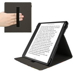 kwmobile Korpuss saderīgs ar Amazon Kindle Scribe (2024) Korpuss - Korpuss ar cilpu un statīvu - Bibliotēkas motīvs Daudzkrāsains
