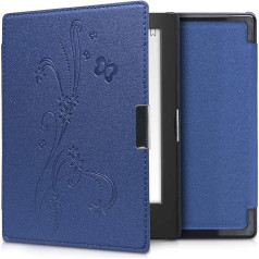 kwmobile Korpuss Kobo Aura Edition 1 - grāmatas stila PU ādas aizsargvāciņš e-lasītāja vāciņam - tumši zils
