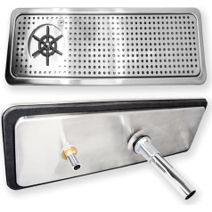 GOLDMAN SERVICE XL automātiskā spiediena mazgājamā mašīna virtuves izlietnei Profesionāls stikla tīrīšanas līdzeklis ar taisnstūrveida nerūsējošā tērauda tvertni | Izmēri: 65 x 21 cm