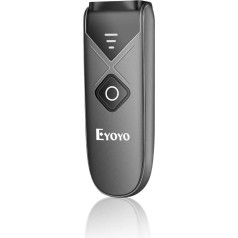 Eyoyo 2D QR svītrkodu skeneris, 1D mini svītrkodu nolasītājs ar 3 in 1 USB kabeli/Bluetooth/2.4G bezvadu savienojumu iOS, Android, planšetdatoriem un datoriem