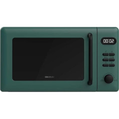 Cecotec Proclean 5110 Digitālā mikroviļņu krāsns ar grilu 20L zaļa 700W 6 līmeņos un 800W grils, atkausēšanas režīms, gatavošanas laika beigu signāls, iekšējā gaisma, 30 minūšu taimeris, zaļš dizains