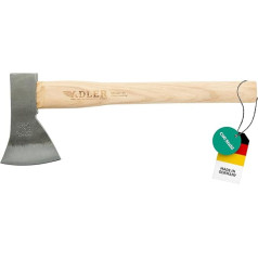 Adler Rheinland metamais cirvis ar ādas aizsardzību: Profesionāls koka cirvis ar 40 cm Hikorija rokturi, mazs koka cirvis ar dubultu ķīli,