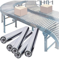 tragrollen förderband 1,5/2/2,4/3 Zoll Förderrollen aus Edelstahl, 5er-Pack Hochleistungs-Förderrollen aus Metall, sanfte Bewegung für Schwerkraft-Förderrollen in der Fabrikproduktionslinie(Dia 60MM/2