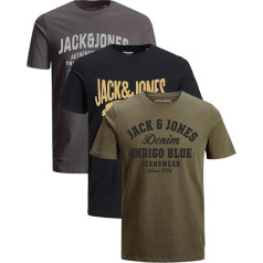 JACK & JONES vīriešu kokvilnas T-krekli, 3 komplekts