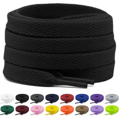 Shecret 2 pāri plakanas auklas, 8 mm platas auklas, plakanas auklas, nomaināmas, plīsumiem izturīgas kurpju auklas treniņiem, skriešanai, pieaugušajiem, bērniem, poliesteris