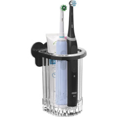 Linkidea pašlīmējošs elektrisko zobu birsteņu turētājs dušai Zobu birstes turētājs Sienas turētājs, kas saderīgs ar Oral-B IO Series, Philip Sonicare ProtectiveClean (melns)