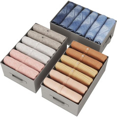 Lifewit 3 atvilktņu organizatoru komplekts, salokāms skapja organizators, 6 nodalījumi, 42 x 27 x 17 cm, pelēks