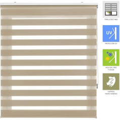 INTERBLIND Eleganta rullo žalūzija dienai un naktij, izmērs 160 x 180 cm (platums x augstums), vienkārša uzstādīšana, auduma izmērs 157 x 175 cm, bēšs krāsā