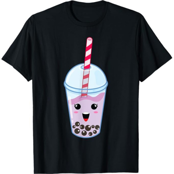 Kawaii Boba piena tēja Cute Taro Bubble Tea Lover Dāvanu T-krekls