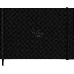 Rhodia Rhodia Rhodia Touch 116156C Akvareļkrāsu grāmata ar satīna graudu, 100% kokvilna, 300 g, 20 lapas, A4, ainavas formāts, ideāli piemērota akvarelim un jauktām tehnikām, melna, 1 eksemplāra iepakojums