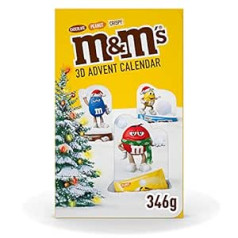 M&M'S Adventskalender 2023, 3D Pop-Up Weihnachtskalender ar Schokolade, 346g