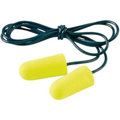 3M EAR Soft Yellow Neons ausu aizbāžņi 36 dB ausu aizbāžņi ar vadu uzticamai trokšņa aizsardzībai rūpniecībā un brīvajā laikā. Komplektā 200