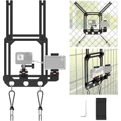 NEEWER žoga stiprinājums darbības kamerai ar mobilā telefona turētāju, triecienu absorbcija, regulējami beisbola tenisa korta ķēdes savienojumi, sieta sienas stiprinājums, savietojams ar GoPro Insta360 DJI iPhone, PA020 melns