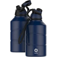 Fjbottle nerūsējošā tērauda ūdens pudele, 2,2 l, vienas sienas ar magnētisku vāku, liela metāla dzeršanas pudele, liela ietilpības krūze, sporta ūdens pudele, necaurlaidīga, nesatur BPA, sportam