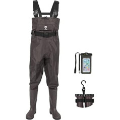 TIDEWE Bootfoot Waders 2-Ply Nylon/PVC Waterproof Fishing & Hunting Chest Waders with Boot Hanger for Men and Women