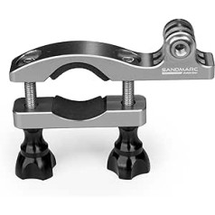 SANDMARC Navy Mount: 15–35 mm alumīnija stūre, sēdekļa statnis, velosipēda un slēpju nūja stiprinājums, kas paredzēts GoPro Hero 12, 11, 10, 9, 8, Max, 7, 6, 5, 4, 3+, 3, 2, HD un Osmo darbība