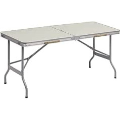 WOLTU CPT8136gr Saliekams alumīnija dārza galds Bufetes galds 6 personām 150 x 60 x 69,5 cm (G x P x A), Saliekamais viesību galds dārzam, iekšpagalmam un balkonam, pelēks