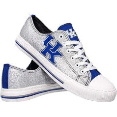 NCAA Kentucky Wildcats sieviešu mirdzoši audekla apavi ar zemu augšdaļu Glitter audekla apavi ar zemu augšdaļu, komanda krāsa 10/XXL