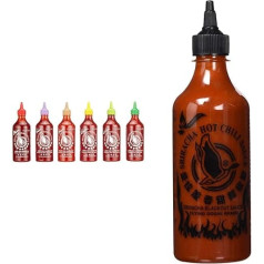 Flying Goose Sriracha karsto čili mērču maisījums (6 garšu, garšvielu mērces no Taizemes garšvielu pagatavošanai), 6 iepakojumi (6 x 455 ml) & Sriracha čili mērce 