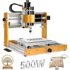 ANNOYTOOLS CNC frēzēšanas iekārta no visa metāla 3018 2.0 PRO+ ar 500 W vārpstu, slēdžiem un avārijas apturēšanu, 300 x 180 x 80 mm darba laukums, 300 x 180 x 80 mm CNC iekārta kokgriešanai, akrila, alumīnija griešanai.