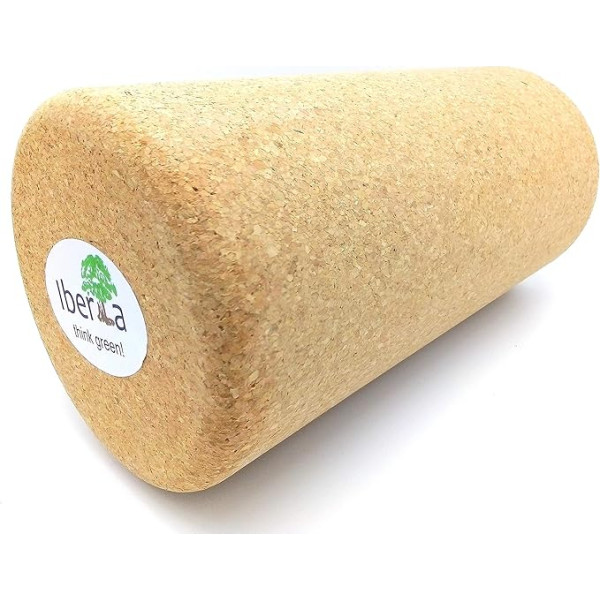 Iberia Yogablöcke Fascia Roller, masāžas rullītis, korķa muguras rullītis, 30 x 15 cm, 100% vegāns