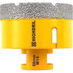 HIGHDRIL Diamond Drill Bit - 68 mm Hole Saw Tiles M14 Thread for Porcelain Tile Ceramic Granite Marble Dry Drilling Tiles Diamond Drill urbji