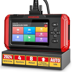 KINGBOLEN S600 OBD2 diagnostikas rīks OBD2 kodu nolasītājs dzinējam, transmisijai, ABS/SRS, ar eļļas, bremžu, SAS, ABS, DPF, TPMS, BMS resetēšanu un droseles regulēšanu, 16G ROM (atbalsta 256G paplašinājumu)