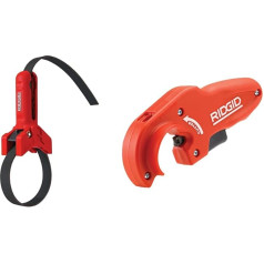 RIDGID 42478 RIDGID cauruļu montāžas palīgierīce, 3 līdz 8 collu lentas uzgriežņu atslēga, cauruļu rokturis un 40868 PTEC 5000 plastmasas cauruļu griezējs, cauruļu griezējs 50 mm diametram