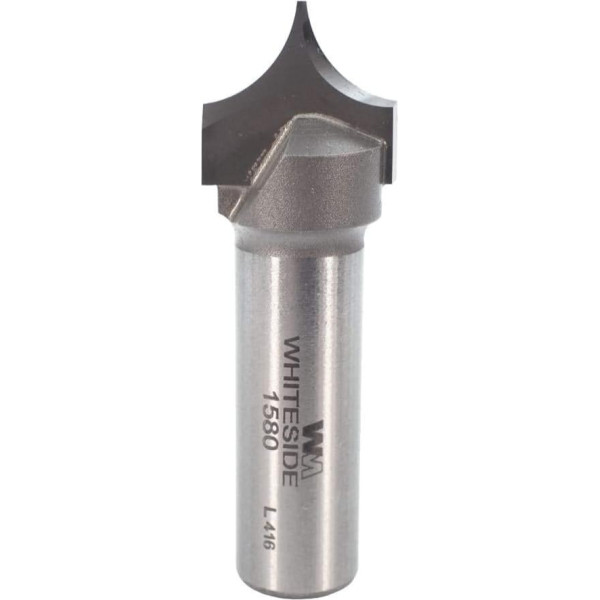 Whiteside Router Bits 1580 Virsfrēzējamais apaļais uzgalis ar 3/8 collu rādiusu, 3/4 collu griezējdimensiju un 5/8 collu griezējgarumu - Whiteside Router Bits