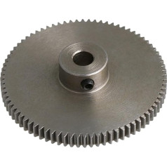 LJQDD Aluminum Alloy Spur Gear 41x10x5mm Silver 80 Teeth Motor Metal Steel Gear 0.5 Modulus Upper Bolts 5mm Hole Diameter