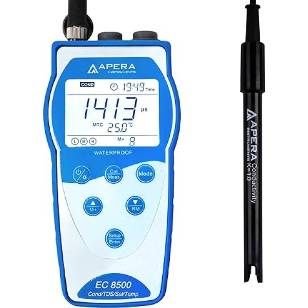 Apera Instruments EC8500 Pārnēsājamais vadītspējas TDS Sāļuma mērītājs