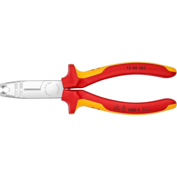 Knipex Abmantelungszange verchromt, isoliert mit Mehrkomponenten-Hüllen, VDE-geprüft 165 mm (SB-Karte/Blister) 13 46 165 SB