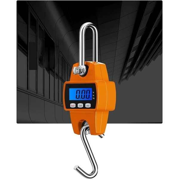 OUSIKA Industrielle Hängekranwaage, 300 kg, tragbare Hängewaage, Mini-industrielle elektronische Hochleistungs-Gewichtshaken, LCD-Digital-Kranwaage, Wiegewaage, landwirtschaftliches Werkzeug for Bauer