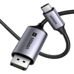 USB-C - DisplayPort 8K HDR HDR HDCP2.3 eARC 2 m pelēks video audio kabelis