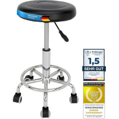 Goods+Gadgets Ergonomic Rolling Work Stool Swivel Stool Bar Stool Practice Stool Roll Stool Height Adjustable Black