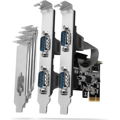 Axagon Pcea-s4n pcie kontrolieris 4x rs232 sērijas ports 250 kbps, sp & lp iekļauts