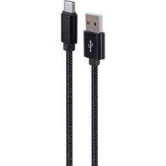 Pīts usb-a usb-c kabelis 1,8 m melna kaste