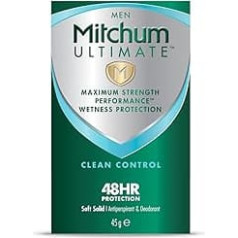 Mitchum Dezodorants un antiperspirants Ultimate Men 48HR Protection Soft Solid Cream Stick, Clean Control, 45 g