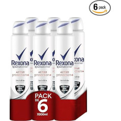 Rexona Active Pro+ dezodorants (Invisible, sievietēm) - 6 x 200 ml (kopā: 1200 ml)