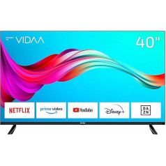 DYON Smart 40 VX-2 100 cm (40 collu) televizors (Full HD televizors, HD trīskāršais uztvērējs (DVB-C/-S2/-T2), App Store, Prime Video, Netflix, YouTube, DAZN, Disney+) [2023. gada modelis], melns